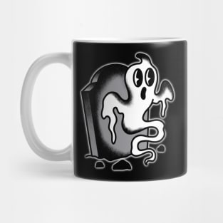 Vintage cartoon graveyard ghost Mug